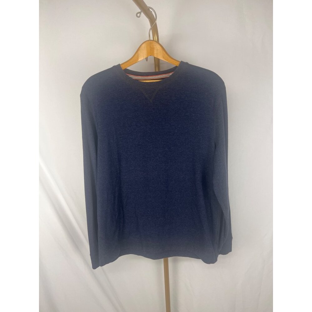 The Normal Brand Mens Navy Long Sleeve Crewneck Sweatshirt Size Large Cotton/Pol